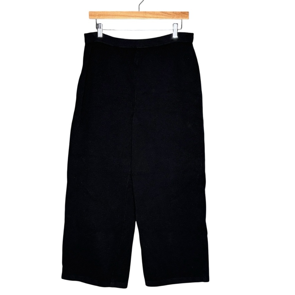 St. John by Marie Gray pants black elastic waistband textured knit pants size 14